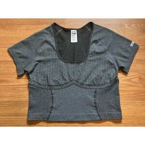 GYMSHARK Sport Seamless Midi Top Green Low Scoop Neck Body Fit Women's Size XXL